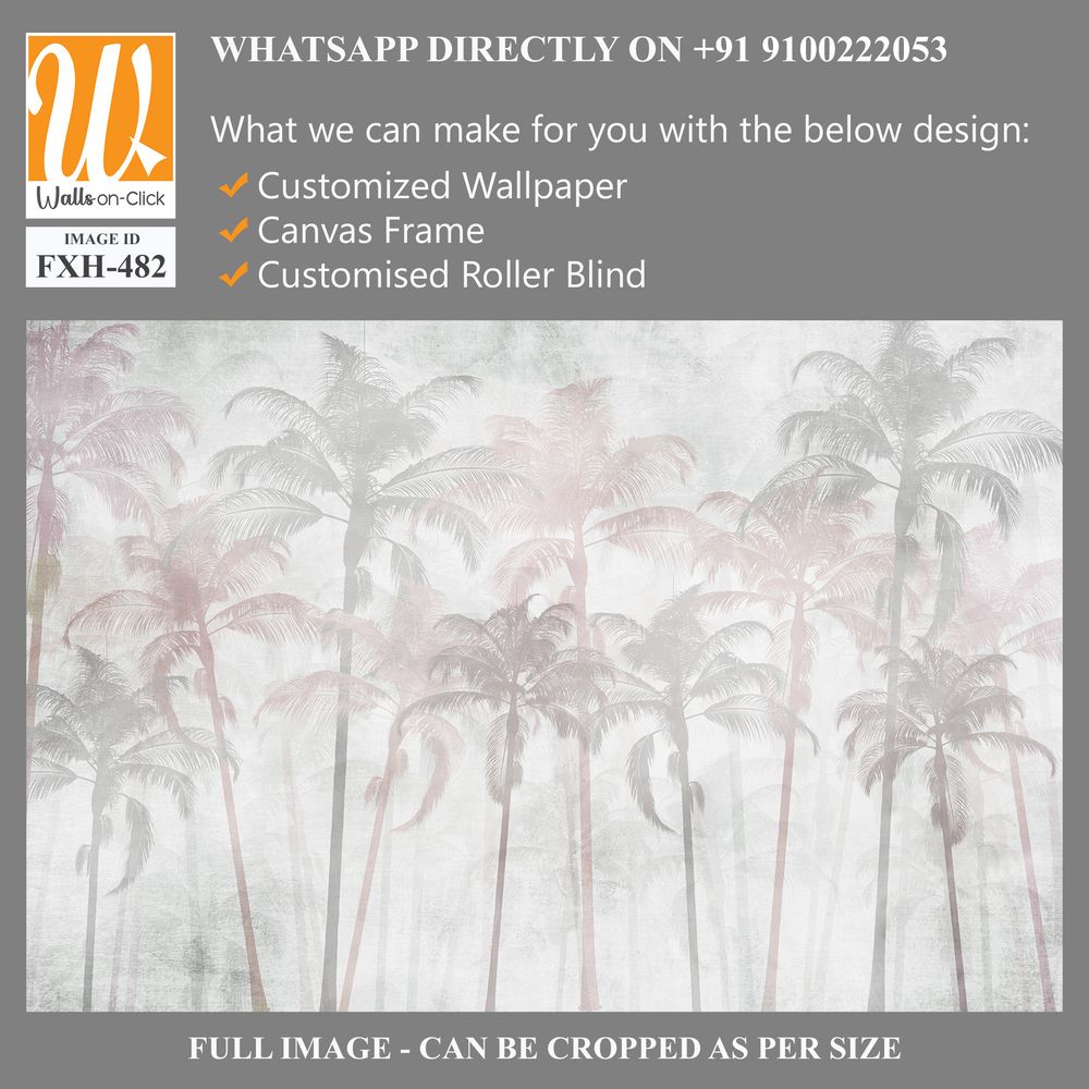 Tropical leaves and Trees Wallpaper design - 3D illustration [WP-FXH-482]