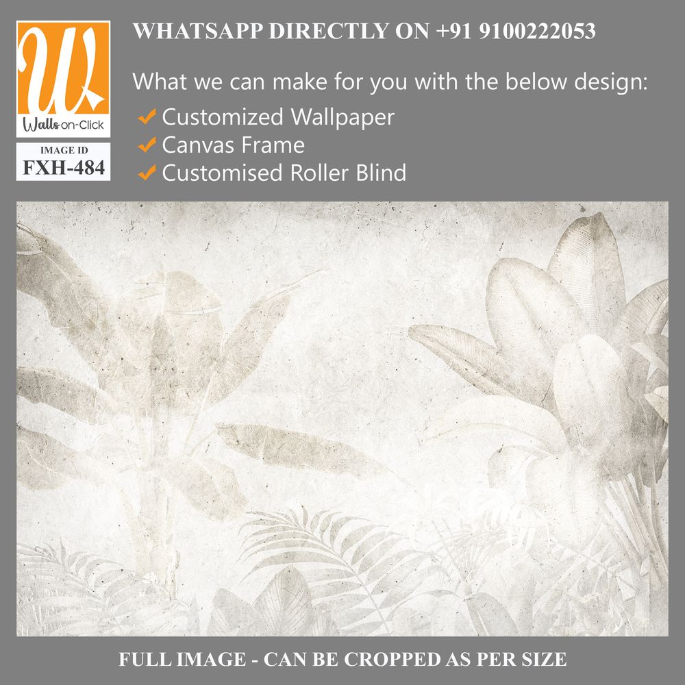 Tropical leaves and Trees Wallpaper design - 3D illustration [WP-FXH-484]