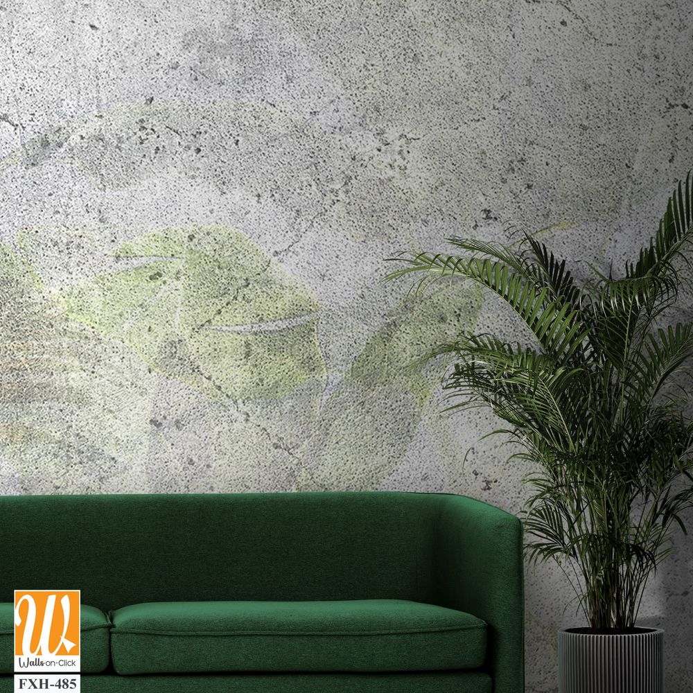 Tropical leaves and Trees Wallpaper design - 3D illustration [WP-FXH-485]