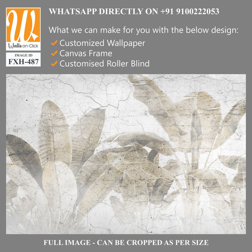 Tropical leaves and Trees Wallpaper design - 3D illustration [WP-FXH-487]