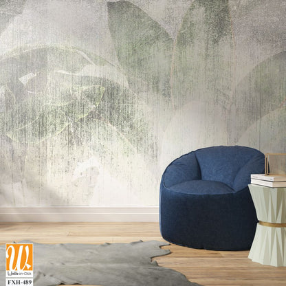 Tropical leaves and Trees Wallpaper design - 3D illustration [WP-FXH-489]