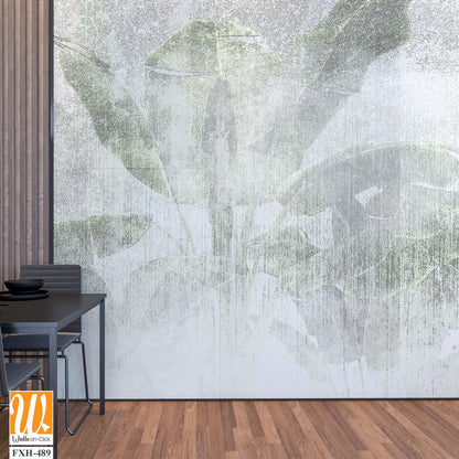 Tropical leaves and Trees Wallpaper design - 3D illustration [WP-FXH-489]