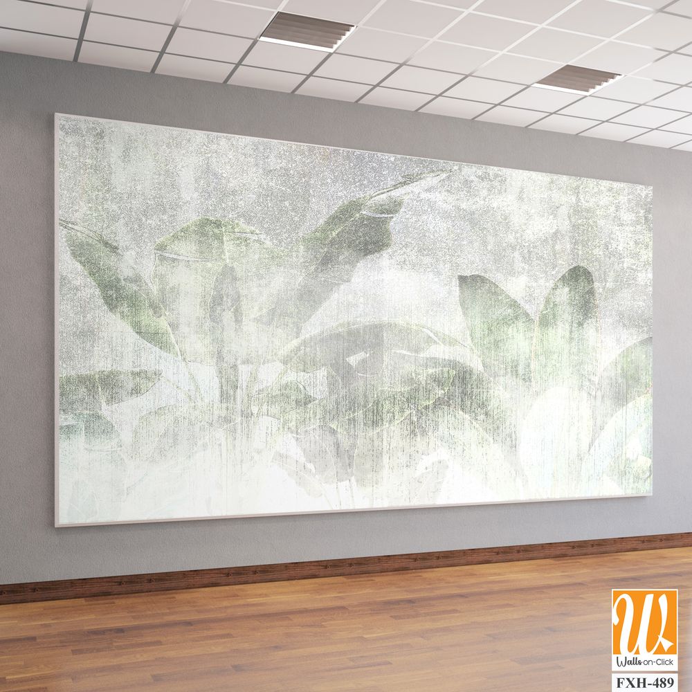 Tropical leaves and Trees Wallpaper design - 3D illustration [WP-FXH-489]