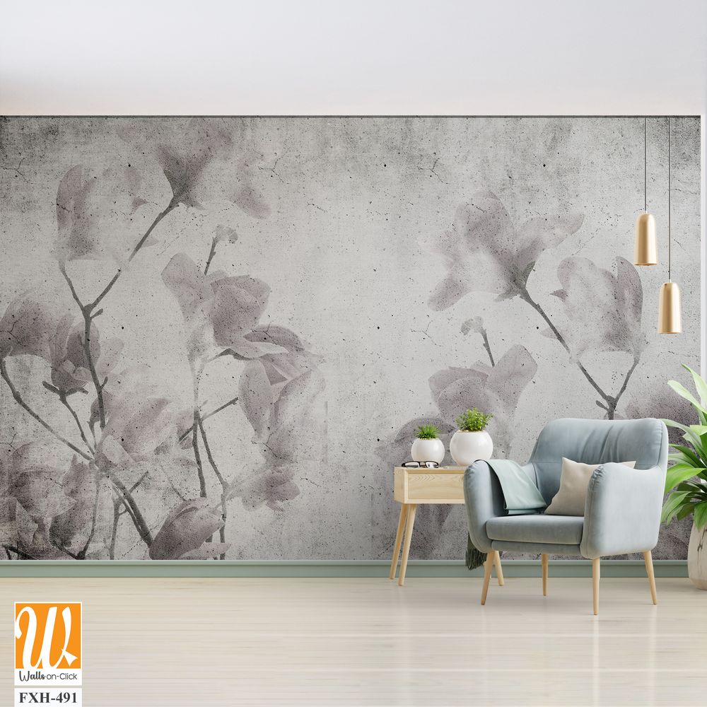 Tropical leaves and Trees Wallpaper design - 3D illustration [WP-FXH-491]