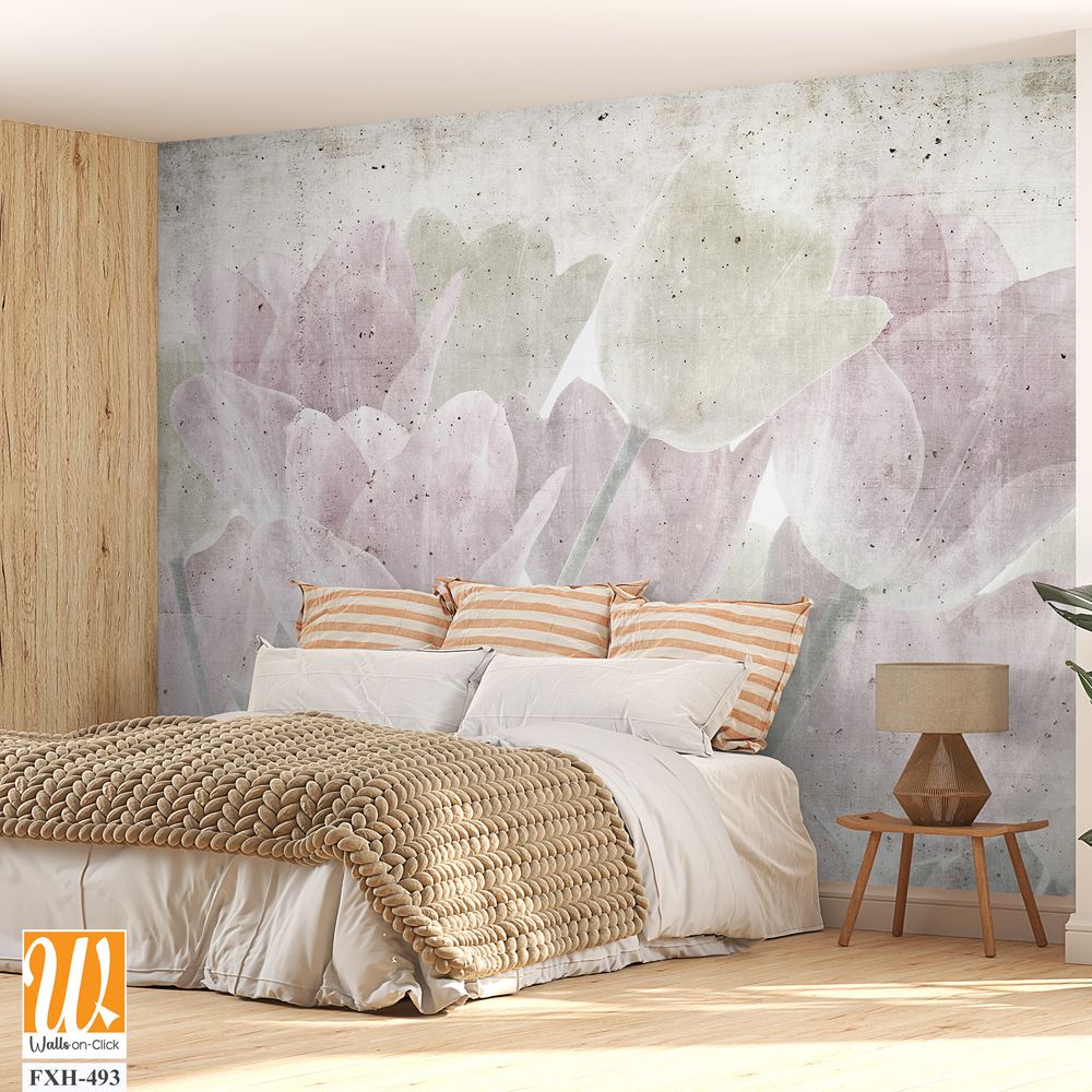 Tropical leaves and Trees Wallpaper design - 3D illustration [WP-FXH-493]