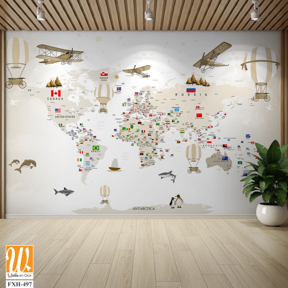 Wallpaper design for kids rooms , Wall mural design. [WP-FXH-497]