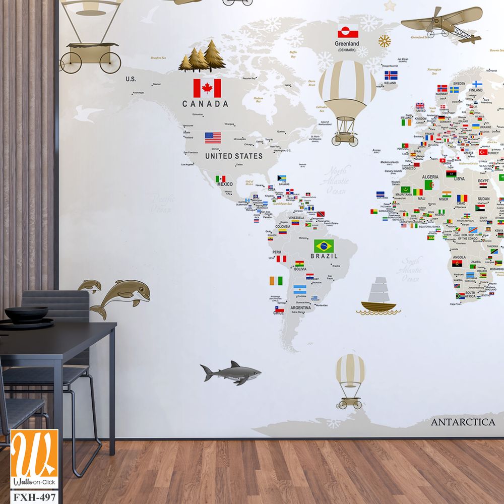 Wallpaper design for kids rooms , Wall mural design. [WP-FXH-497]