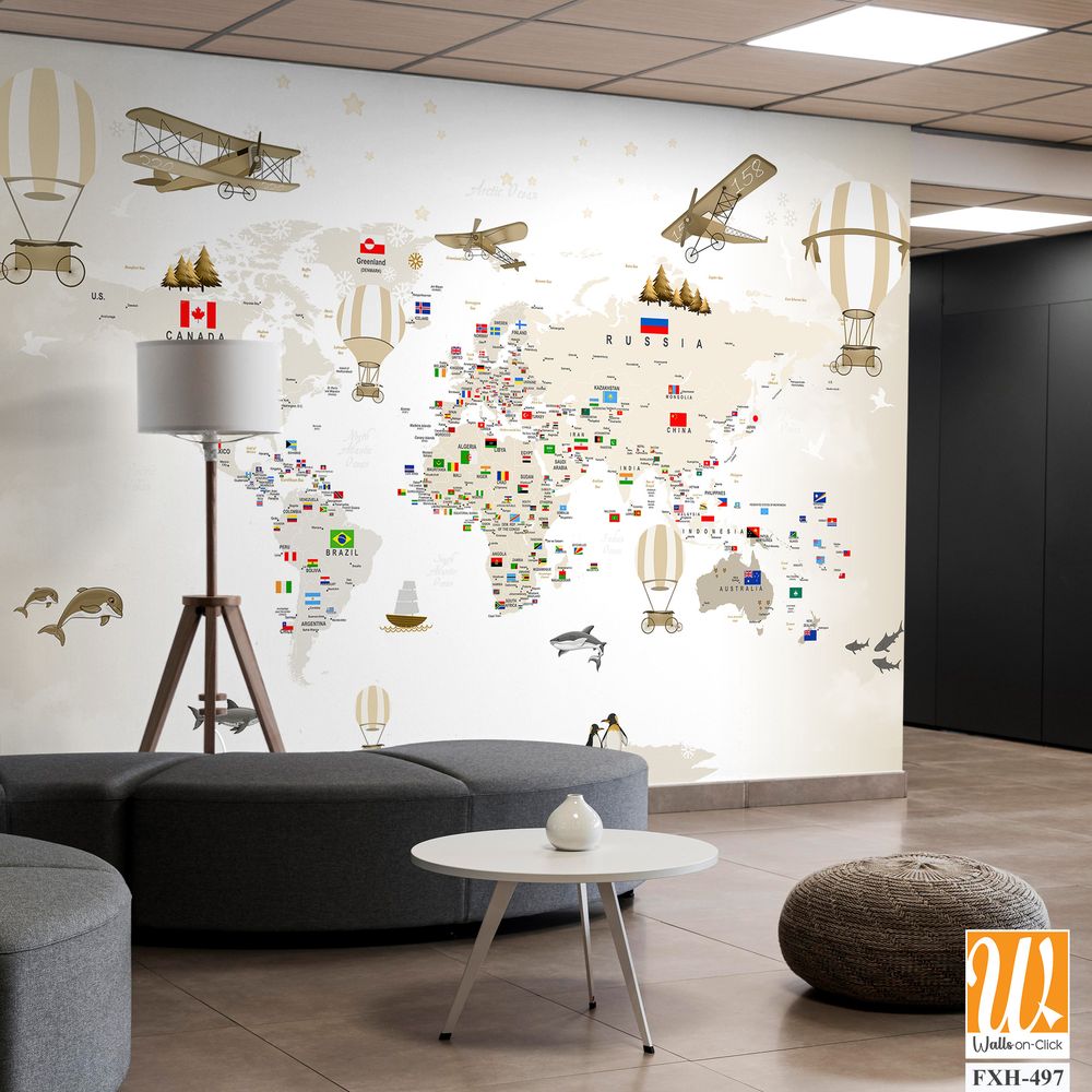 Wallpaper design for kids rooms , Wall mural design. [WP-FXH-497]