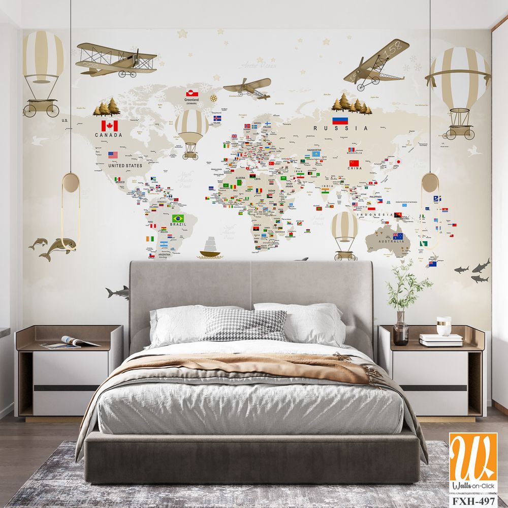 Wallpaper design for kids rooms , Wall mural design. [WP-FXH-497]