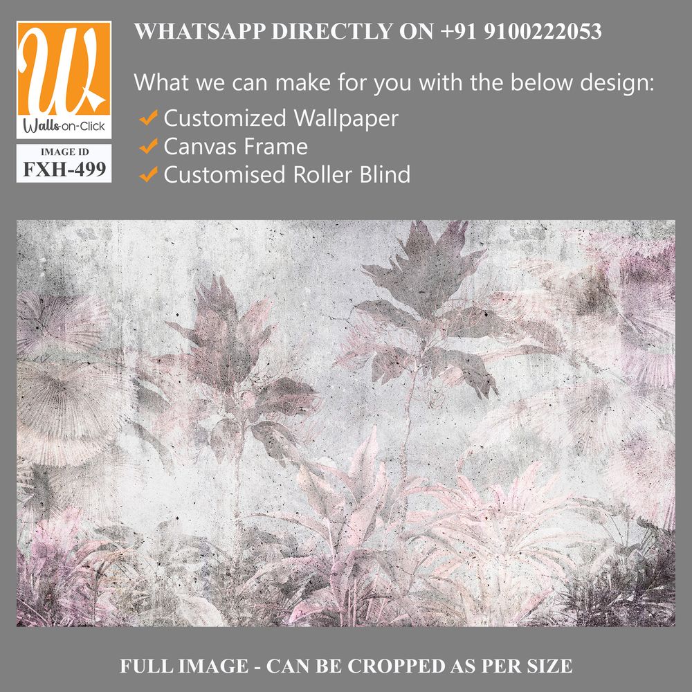 Tropical leaves and Trees Wallpaper design - 3D illustration [WP-FXH-499]