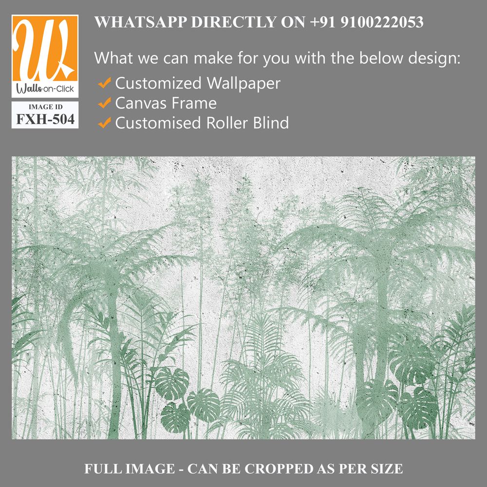 Tropical leaves and Trees Wallpaper design - 3D illustration [WP-FXH-504]