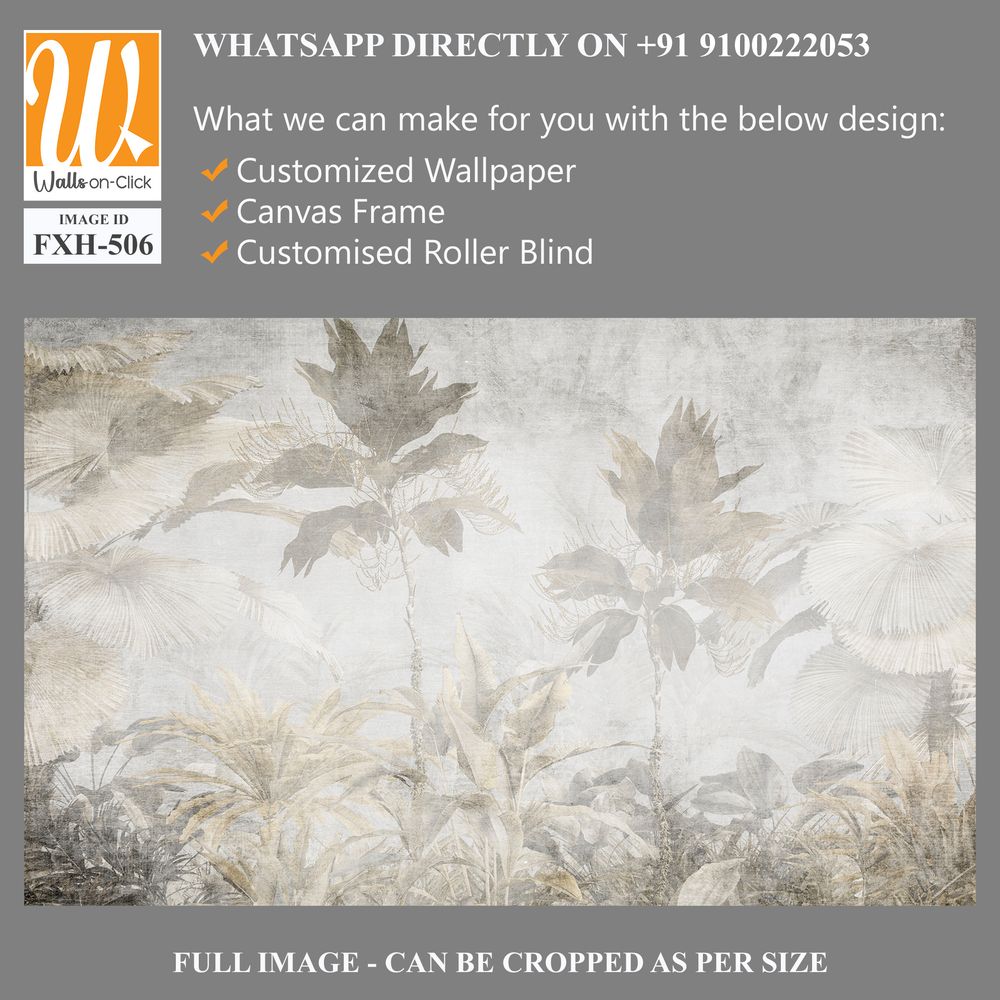 Tropical leaves and Trees Wallpaper design - 3D illustration [WP-FXH-506]