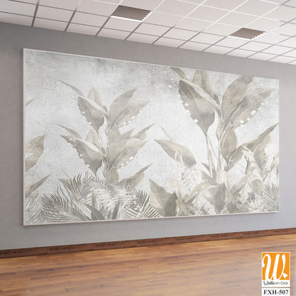 Tropical leaves and Trees Wallpaper design - 3D illustration [WP-FXH-507]