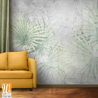 Tropical leaves and Trees Wallpaper design - 3D illustration [WP-FXH-509]