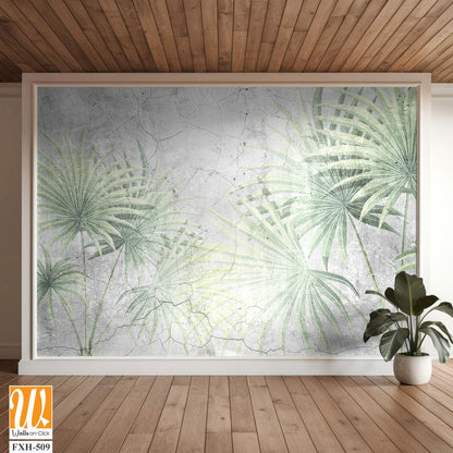 Tropical leaves and Trees Wallpaper design - 3D illustration [WP-FXH-509]