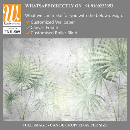 Tropical leaves and Trees Wallpaper design - 3D illustration [WP-FXH-509]