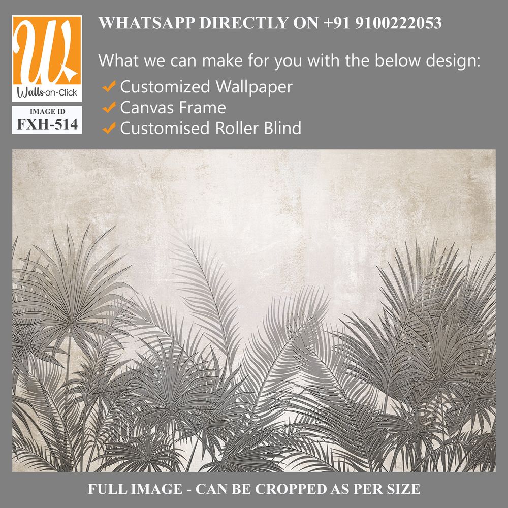 Tropical leaves and Trees Wallpaper design - 3D illustration [WP-FXH-514]