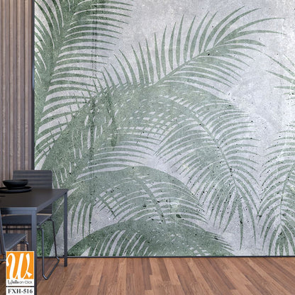 Tropical leaves and Trees Wallpaper design - 3D illustration [WP-FXH-516]