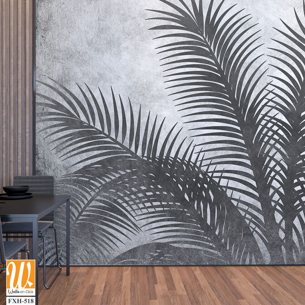 Tropical leaves and Trees Wallpaper design - 3D illustration [WP-FXH-518]