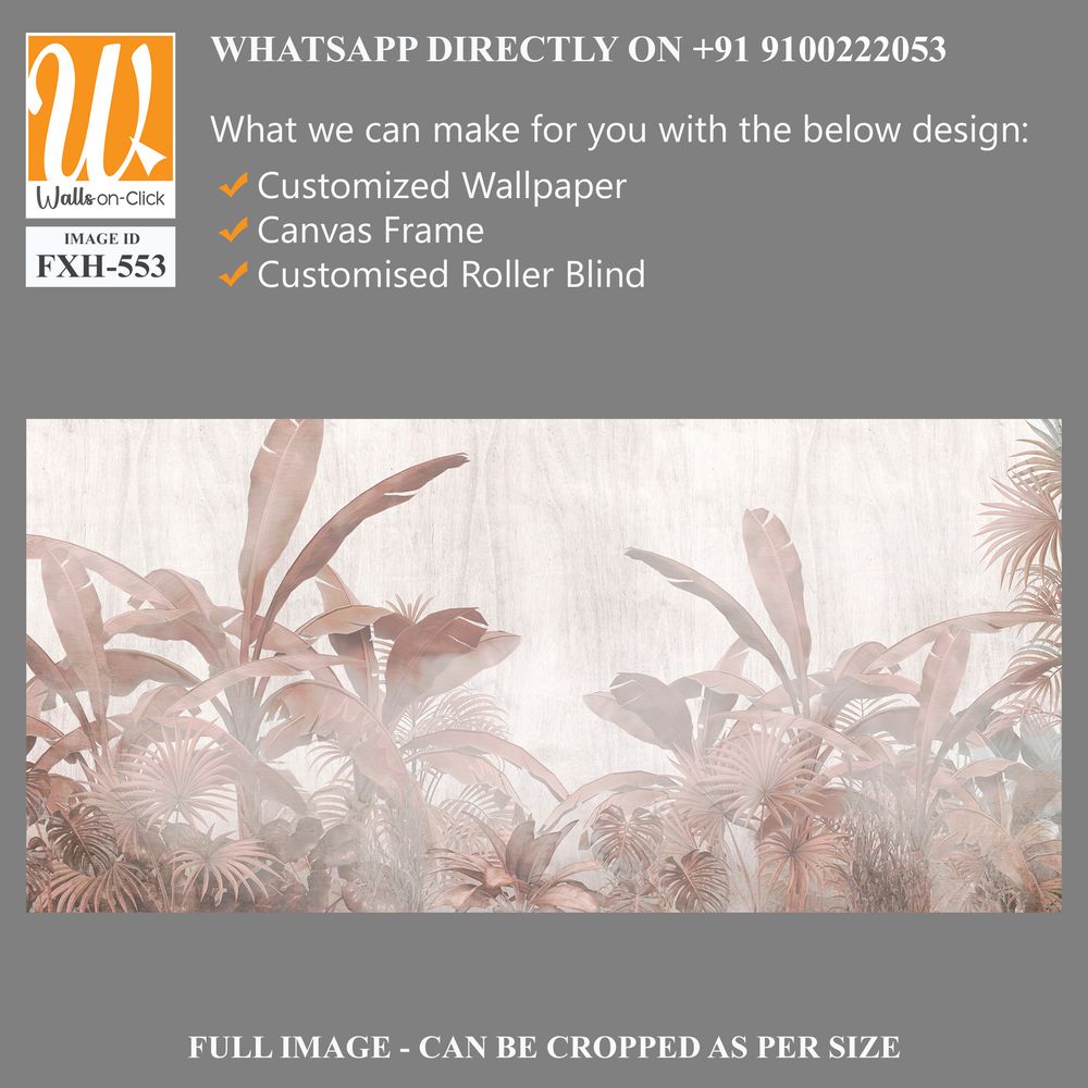 Tropical Trees and leaves wallpaper design for digital printing - 3D illustration [WP-FXH-553]