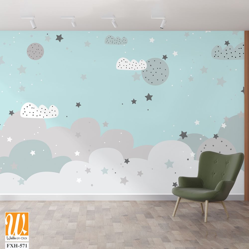 Kids room wallpaper design for digital printing [WP-FXH-571]