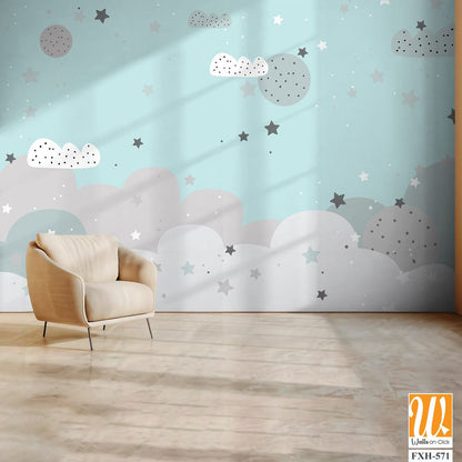 Kids room wallpaper design for digital printing [WP-FXH-571]