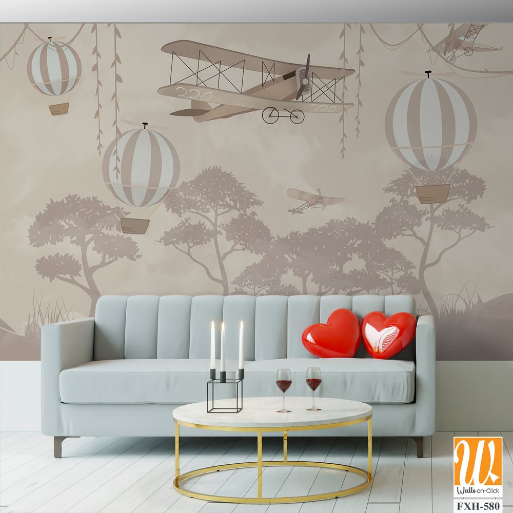 Wallpaper design for nursery decoration - 3D illustration [WP-FXH-580]