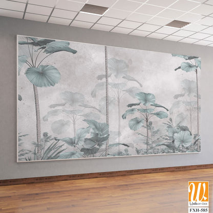 Tropical Trees wallpaper design for digital printing - Mural - 3D illustration [WP-FXH-585]