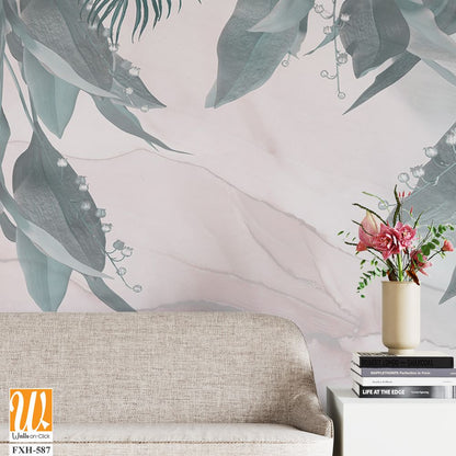 Tropical Trees wallpaper design for digital printing - Mural - 3D illustration [WP-FXH-587]