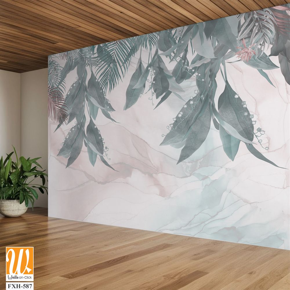 Tropical Trees wallpaper design for digital printing - Mural - 3D illustration [WP-FXH-587]