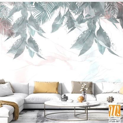 Tropical Trees wallpaper design for digital printing - Mural - 3D illustration [WP-FXH-587]