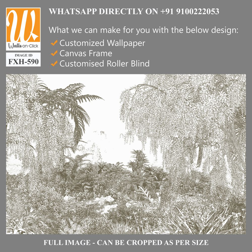 Tropical Trees wallpaper design for digital printing - Mural - 3D illustration [WP-FXH-590]