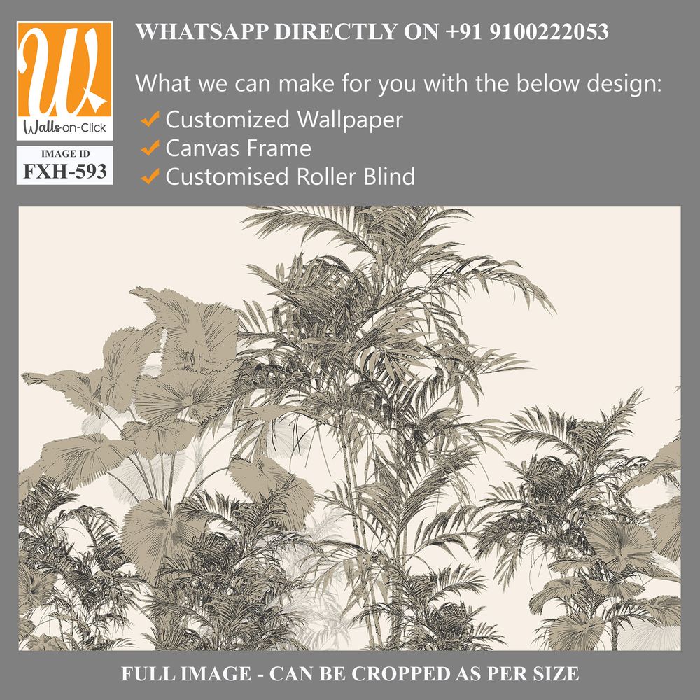 Tropical Trees wallpaper design for digital printing - Mural - 3D illustration [WP-FXH-593]