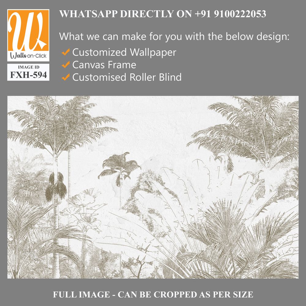 Tropical Trees wallpaper design for digital printing - Mural - 3D illustration [WP-FXH-594]