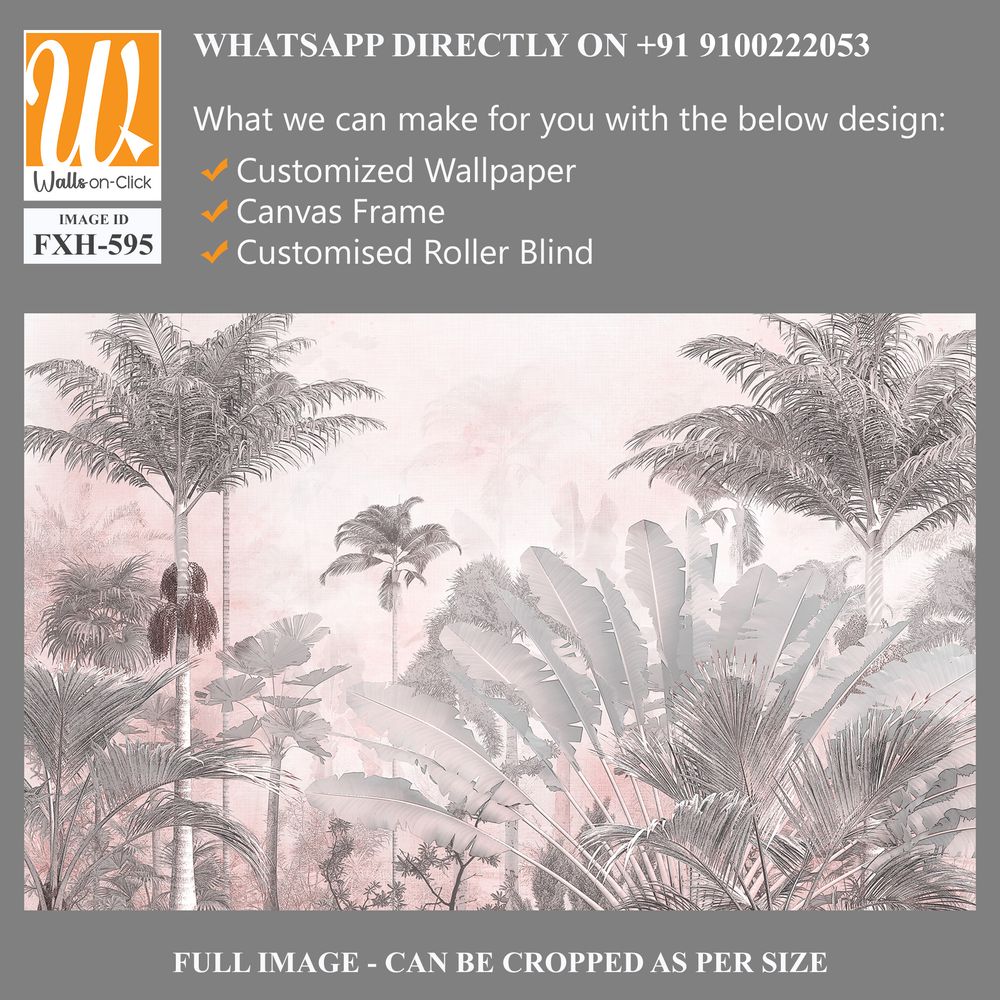 Tropical Trees wallpaper design for digital printing - Mural - 3D illustration [WP-FXH-595]