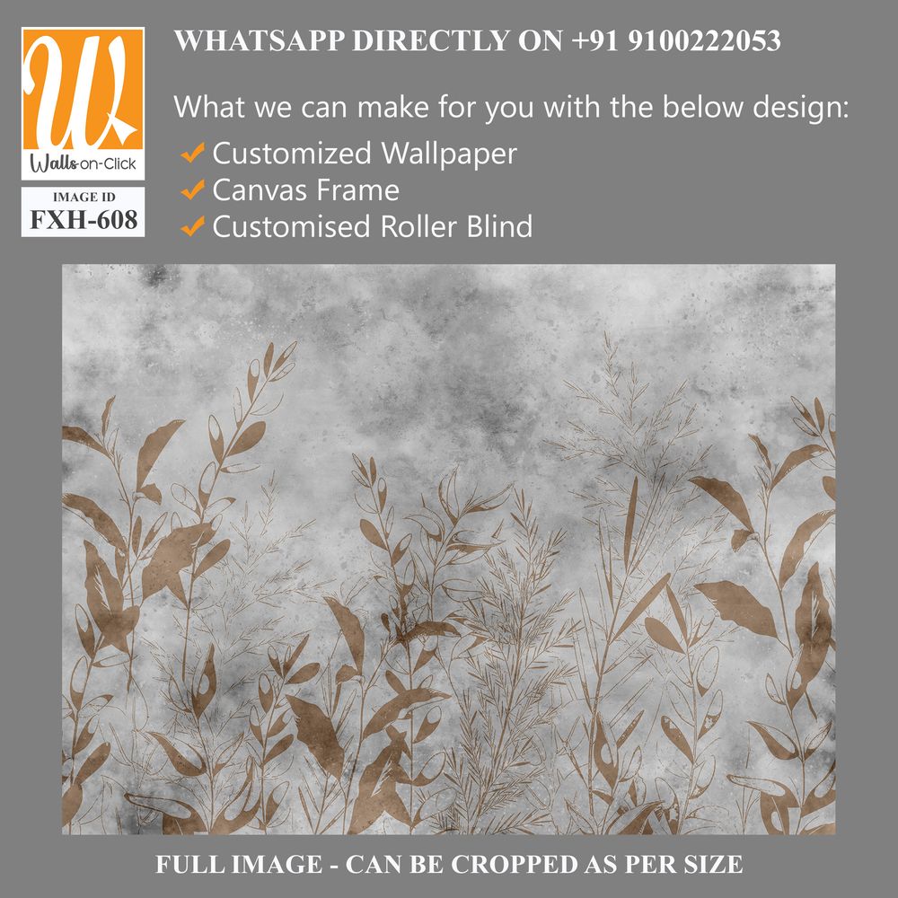 Graphic exotic plants on a textured background. Designed for photo wallpaper, photo wallpaper design, 3D illustration [WP-FXH-608]