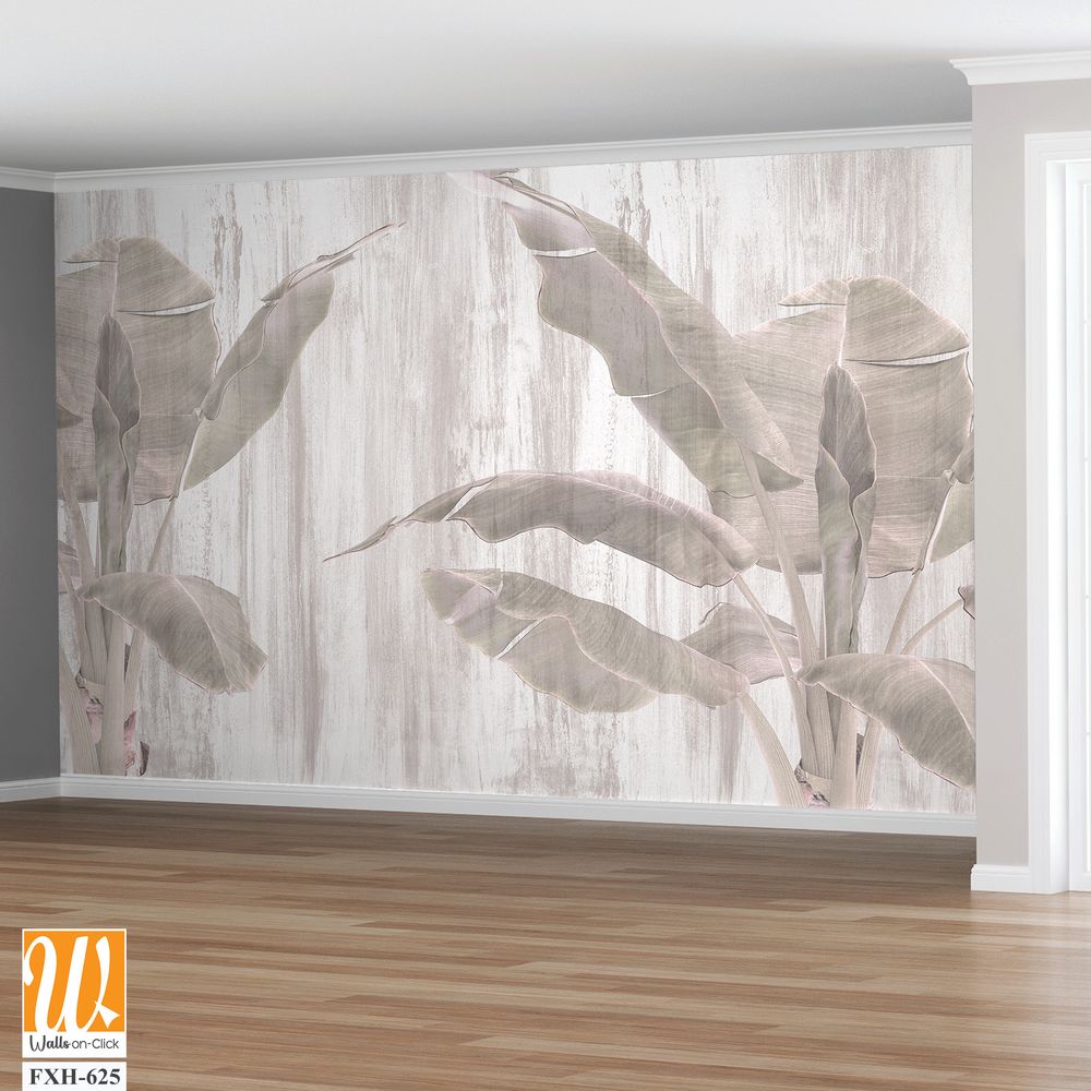 Tropical trees and leaves - 3d wallpaper - wallpaper mural- 3D illustration [WP-FXH-625]