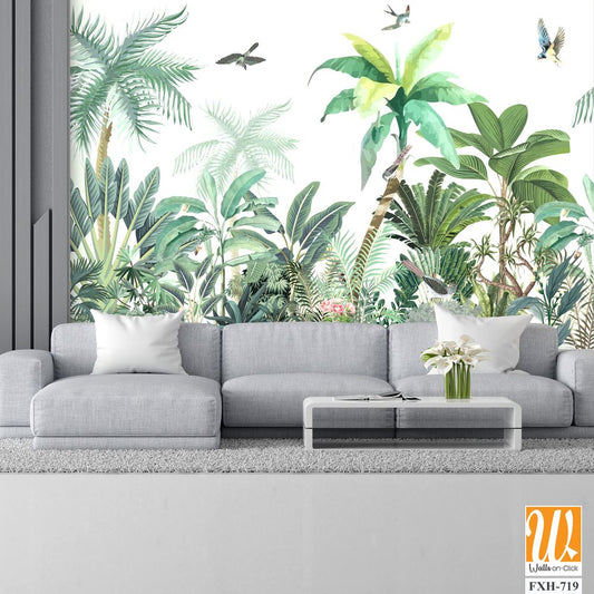 Jungle Palms Wallpaper Mural - Traditional Paste the Wall [WP-FXH-719]