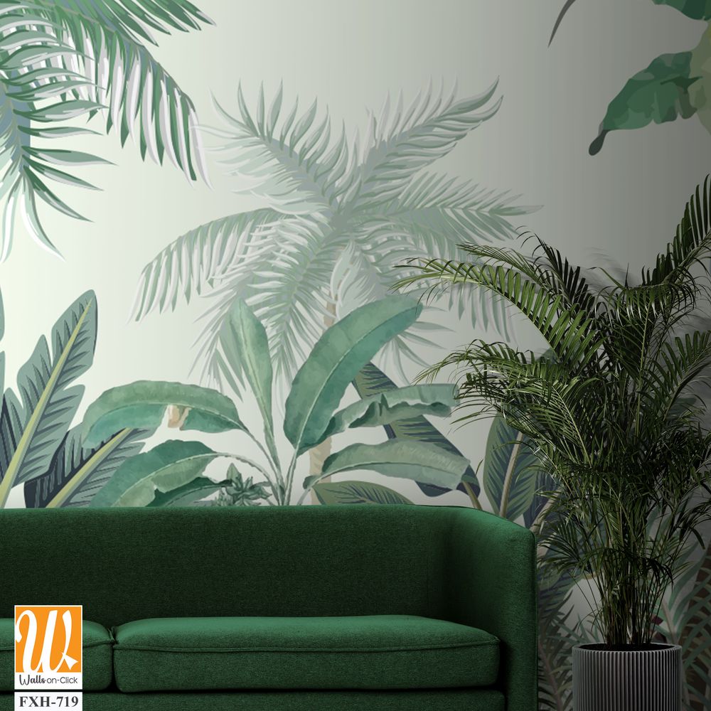 Jungle Palms Wallpaper Mural - Traditional Paste the Wall [WP-FXH-719]