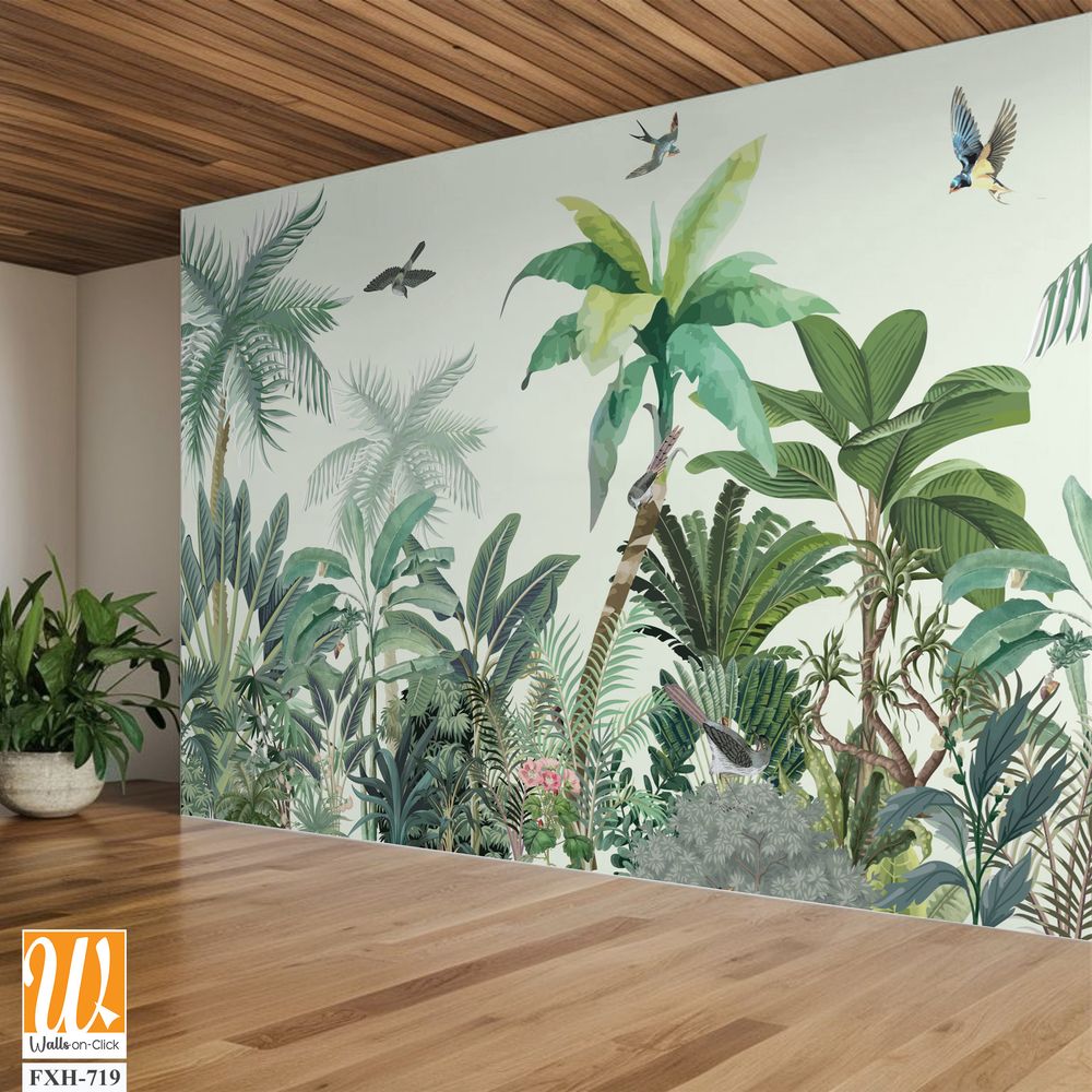 Jungle Palms Wallpaper Mural - Traditional Paste the Wall [WP-FXH-719]