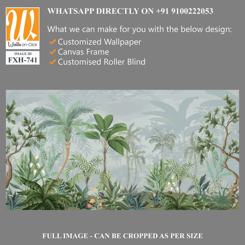 Traditional Mughal Seamless Jongle background, Seamless, Mural Background Design. [WP-FXH-741]