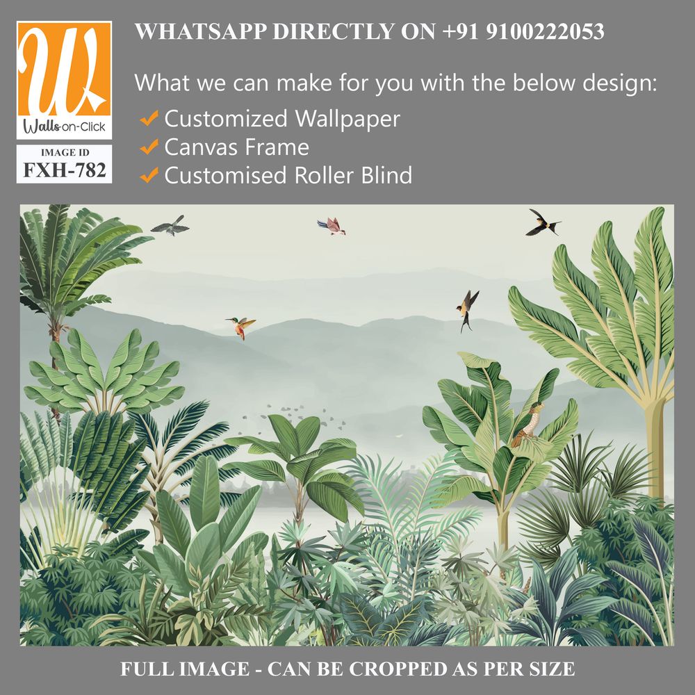 Jungle Wallpaper and Wall Murals, Tropical wall mural Background. [WP-FXH-782]