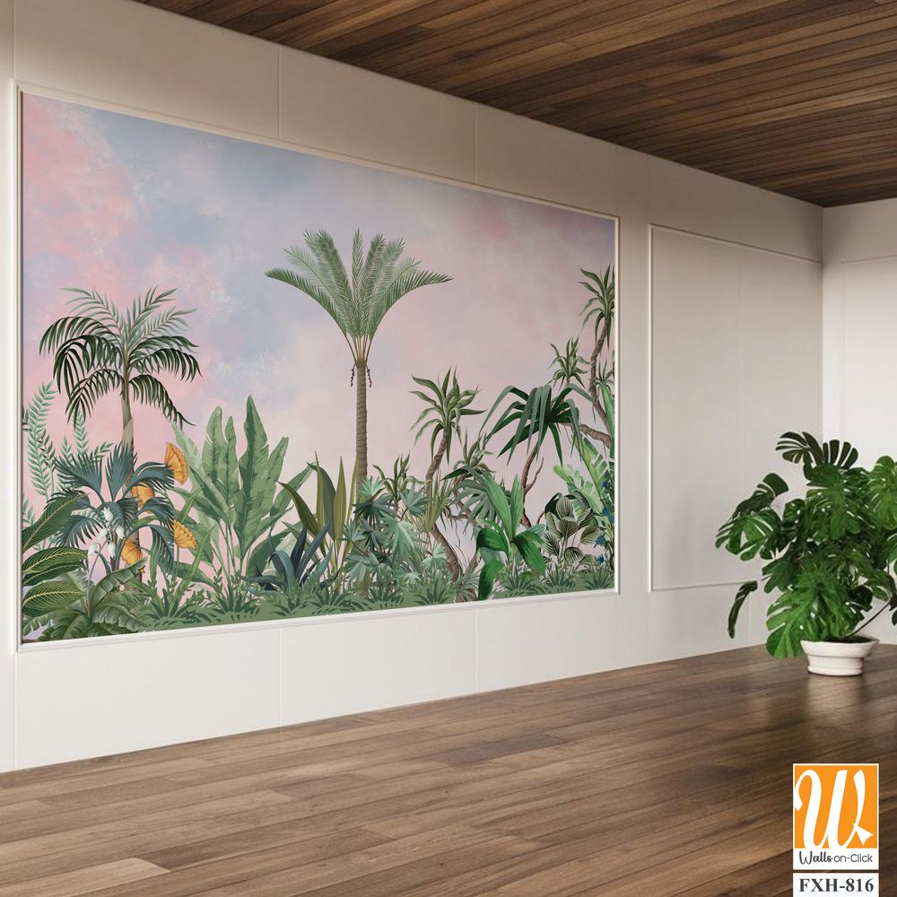 Handmade wallpapers, Tropical HD Mural Illustration. [WP-FXH-816]