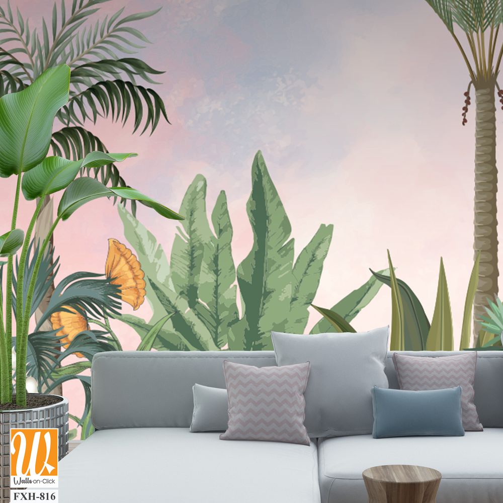 Handmade wallpapers, Tropical HD Mural Illustration. [WP-FXH-816]