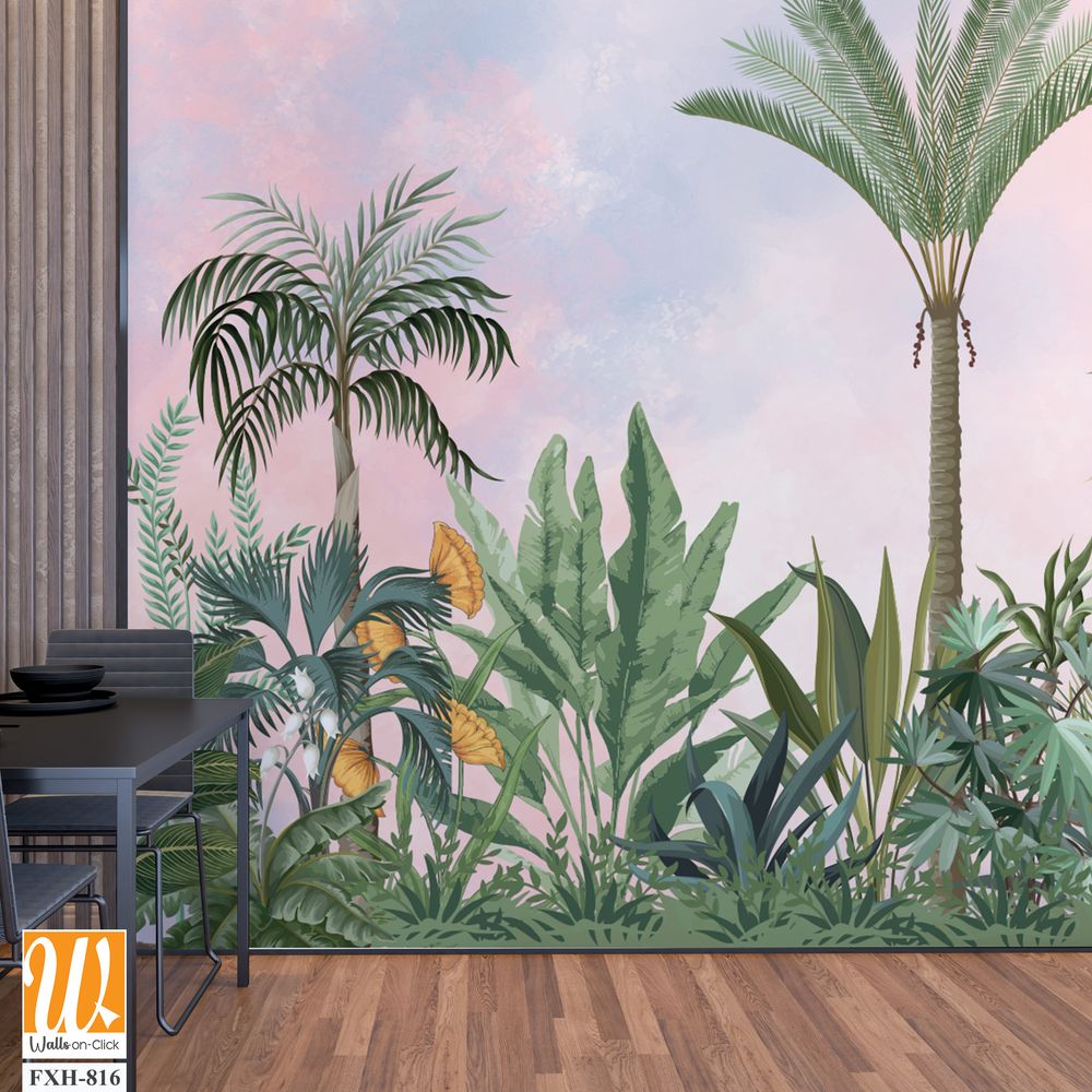 Handmade wallpapers, Tropical HD Mural Illustration. [WP-FXH-816]