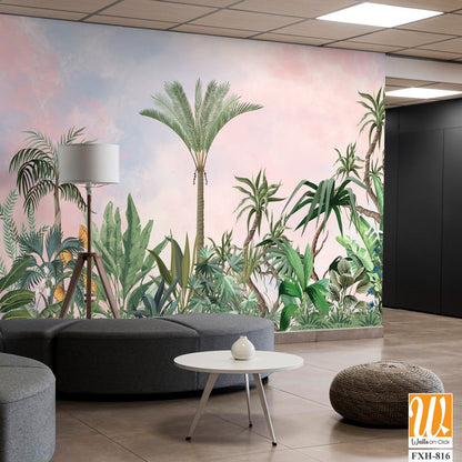 Handmade wallpapers, Tropical HD Mural Illustration. [WP-FXH-816]