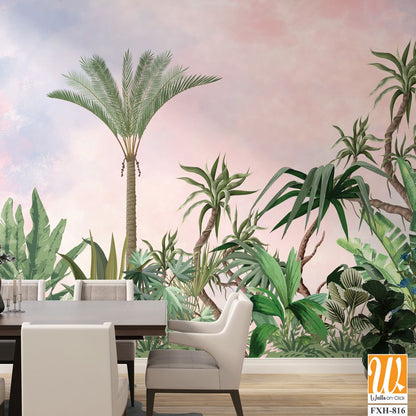 Handmade wallpapers, Tropical HD Mural Illustration. [WP-FXH-816]