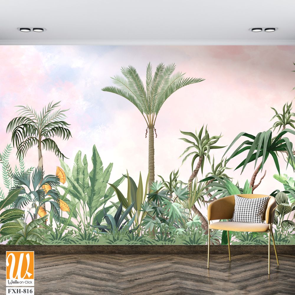 Handmade wallpapers, Tropical HD Mural Illustration. [WP-FXH-816]