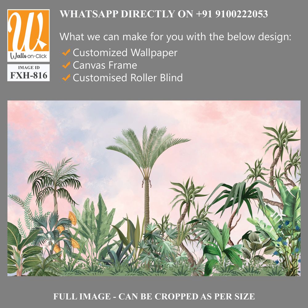 Handmade wallpapers, Tropical HD Mural Illustration. [WP-FXH-816]