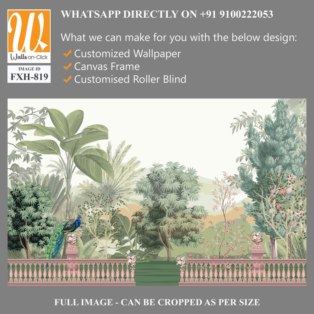 Vintage old forest jungle illustrations. Exotic green jungle background and wallpaper. Forrest [WP-FXH-819]